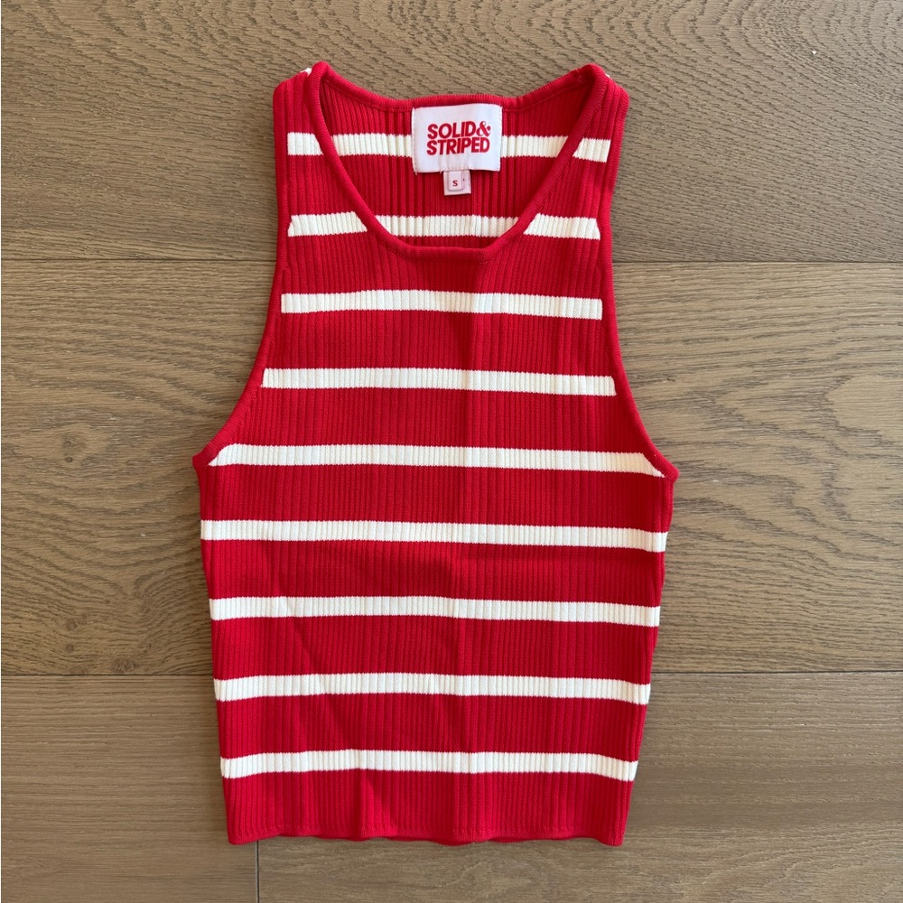Solid & Striped Carson Striped Ribbed-Knit Top - image 2